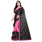 Generic Women's Lycra Blend Saree with Blouse (Pink, 5-6 Mtrs) - MYLUXURY LANE ENTERPRISE