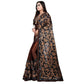 Generic Women's Lycra Blend Saree with Blouse (Coffee, 5-6 Mtrs) - MYLUXURY LANE ENTERPRISE