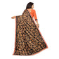 Generic Women's Lycra Blend Saree with Blouse (Orange, 5-6 Mtrs) - MYLUXURY LANE ENTERPRISE