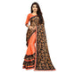 Generic Women's Lycra Blend Saree with Blouse (Orange, 5-6 Mtrs) - MYLUXURY LANE ENTERPRISE