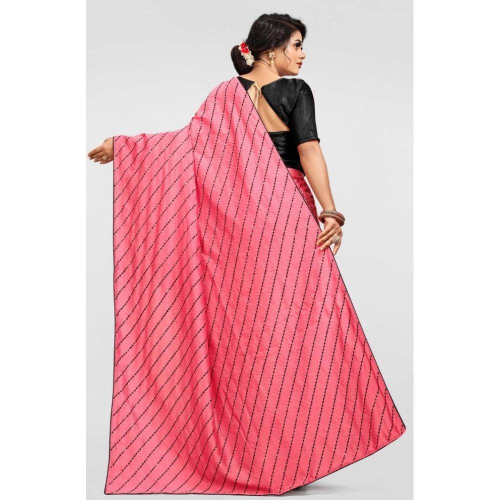 Generic Women's Vichitra Saree with Blouse (Gajari, 5-6 Mtrs) - MYLUXURY LANE ENTERPRISE
