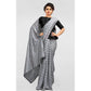 Generic Women's Vichitra Saree with Blouse (Grey, 5-6 Mtrs) - MYLUXURY LANE ENTERPRISE