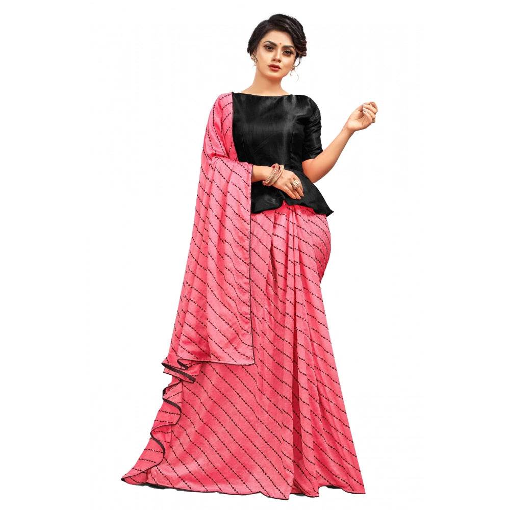 Generic Women's Vichitra Saree with Blouse (Gajari, 5-6 Mtrs) - MYLUXURY LANE ENTERPRISE
