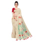 Generic Women's Georgette Floral Hand Printed Sarees (Beige, 5-6 Mtrs) - MYLUXURY LANE ENTERPRISE