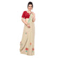 Generic Women's Georgette Floral Hand Printed Sarees (Beige, 5-6 Mtrs) - MYLUXURY LANE ENTERPRISE