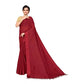 Generic Women's Cotton Blend Stripe Pattern Sarees (Maroon, 5-6 Mtrs) - MYLUXURY LANE ENTERPRISE