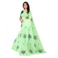 Generic Women's Organza Floral Pattern Sarees (Parrot Green, 5-6 Mtrs) - MYLUXURY LANE ENTERPRISE