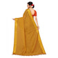 Generic Women's Cotton Blend Stripe Pattern Sarees (Mustard, 5-6 Mtrs) - MYLUXURY LANE ENTERPRISE