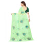 Generic Women's Organza Floral Pattern Sarees (Parrot Green, 5-6 Mtrs) - MYLUXURY LANE ENTERPRISE