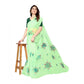 Generic Women's Organza Floral Pattern Sarees (Parrot Green, 5-6 Mtrs) - MYLUXURY LANE ENTERPRISE