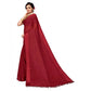 Generic Women's Cotton Blend Stripe Pattern Sarees (Maroon, 5-6 Mtrs) - MYLUXURY LANE ENTERPRISE