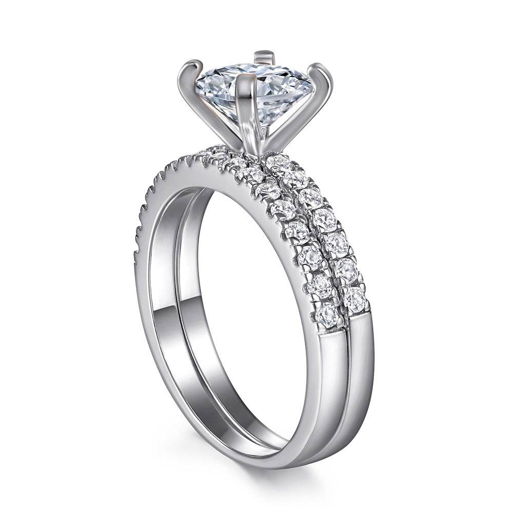Combination Wedding Platinum Imitation Diamond Creative Trendy Set - MYLUXURY LANE ENTERPRISE