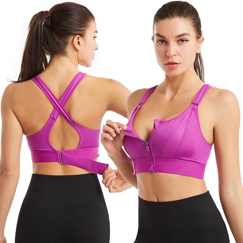 Adjustable Front Zipper Sports Bra - MYLUXURY LANE ENTERPRISE