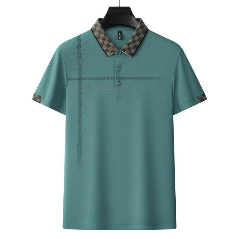 Lapel Embroidery Short Sleeve Casual Men's Business Polo Shirt - MYLUXURY LANE ENTERPRISE