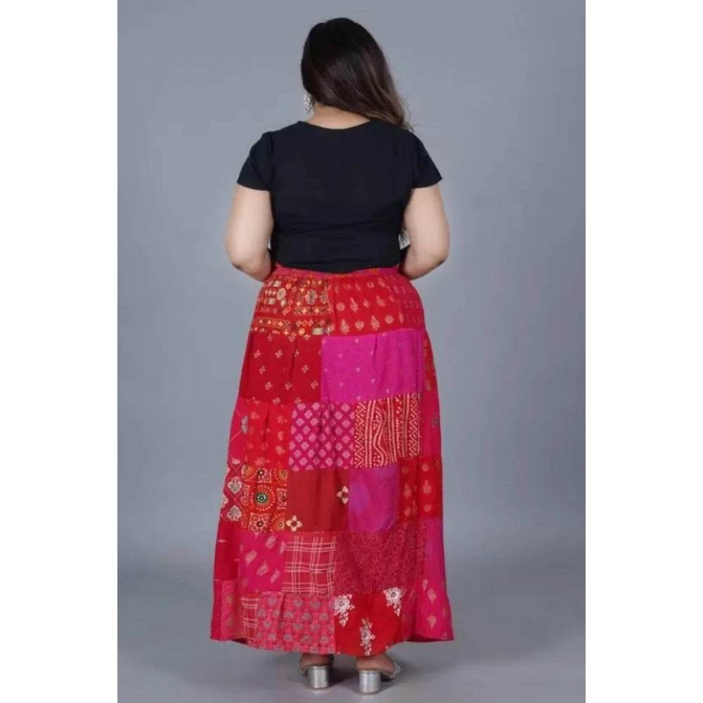Generic Women's Rayon Printed Elastic Skirt (Multicolor, Free Size) - MYLUXURY LANE ENTERPRISE
