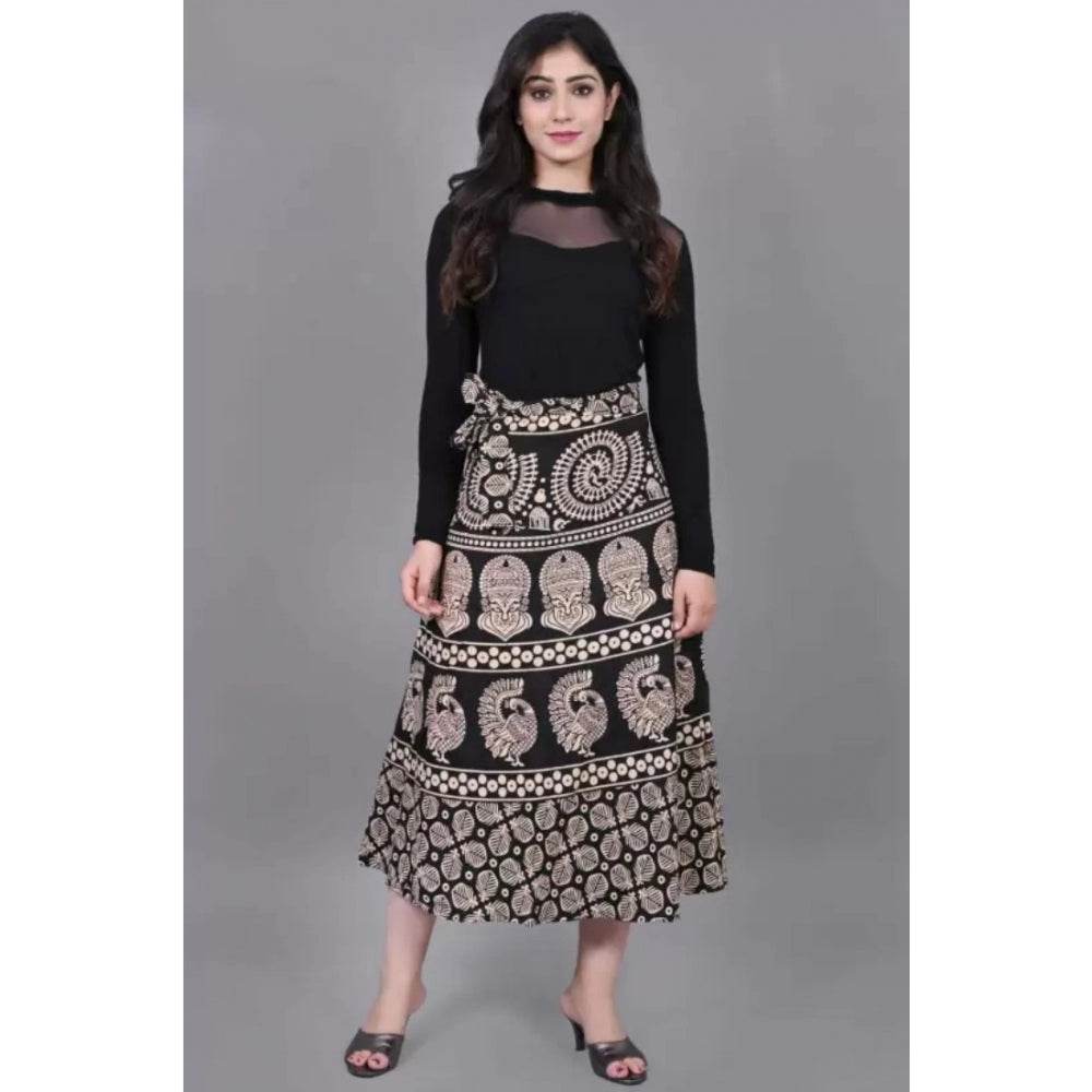 Generic Women's Cotton Printed Wrap Around Maxi Skirt (Multicolor, Free Size) - MYLUXURY LANE ENTERPRISE