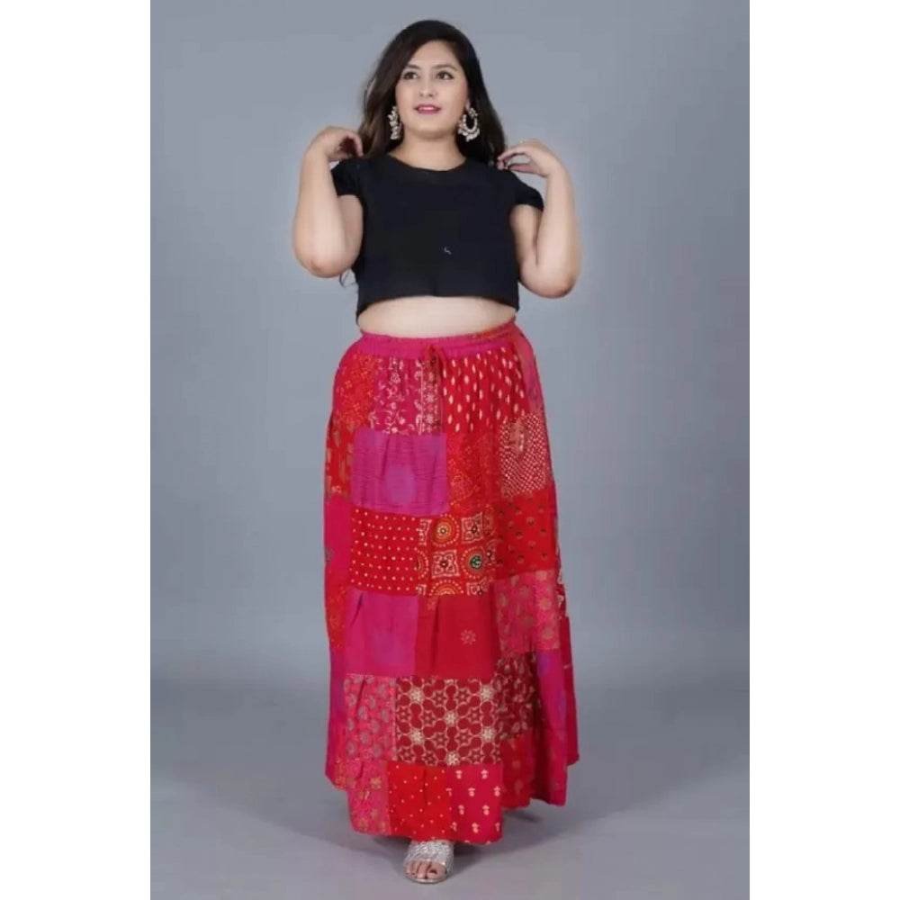 Generic Women's Rayon Printed Elastic Skirt (Multicolor, Free Size) - MYLUXURY LANE ENTERPRISE