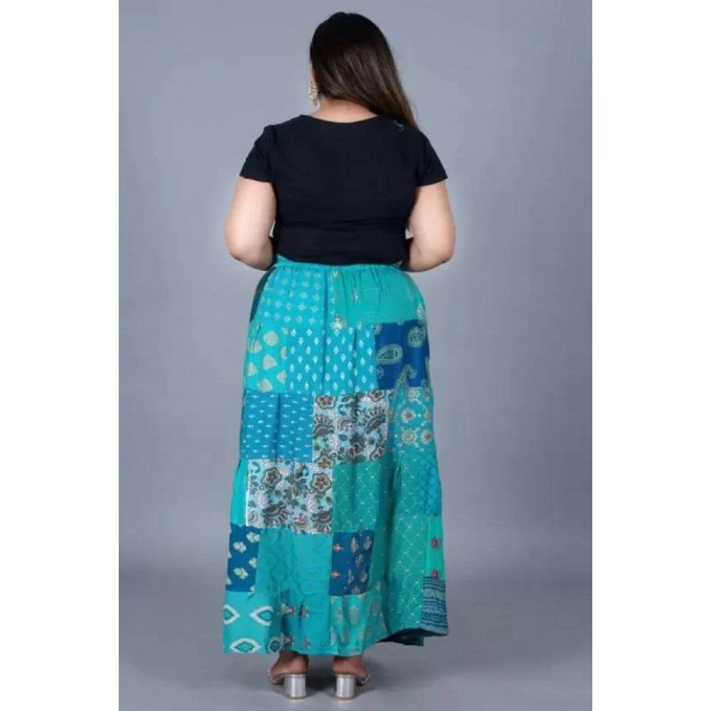 Generic Women's Rayon Printed Elastic Skirt (Multicolor, Free Size) - MYLUXURY LANE ENTERPRISE