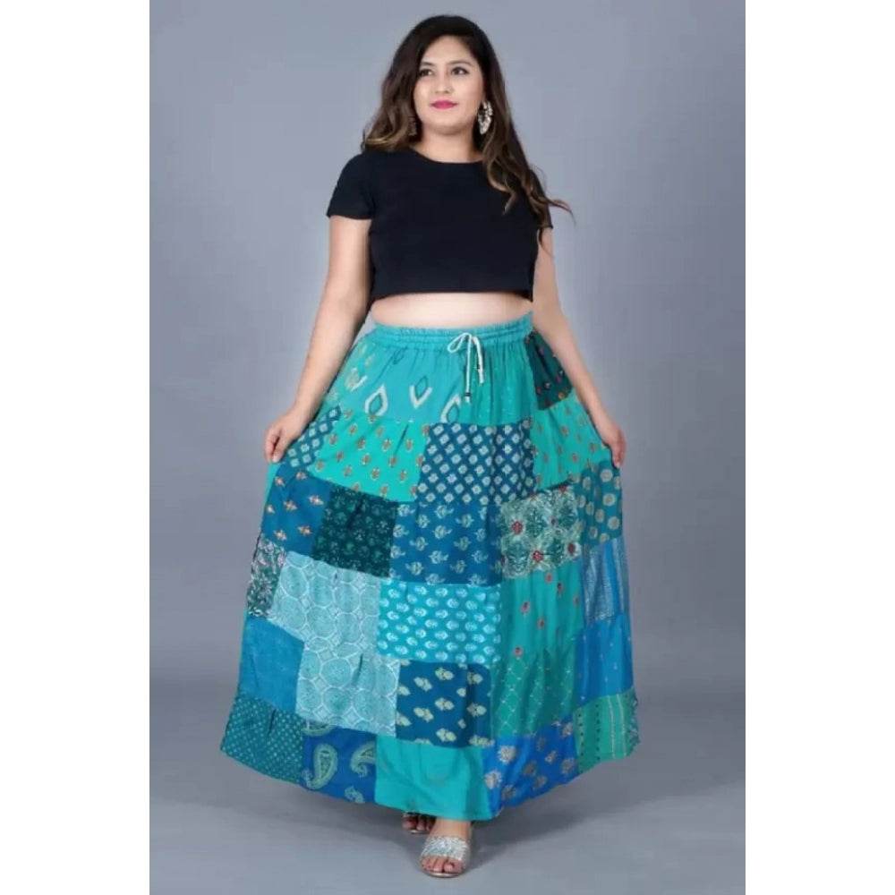 Generic Women's Rayon Printed Elastic Skirt (Multicolor, Free Size) - MYLUXURY LANE ENTERPRISE