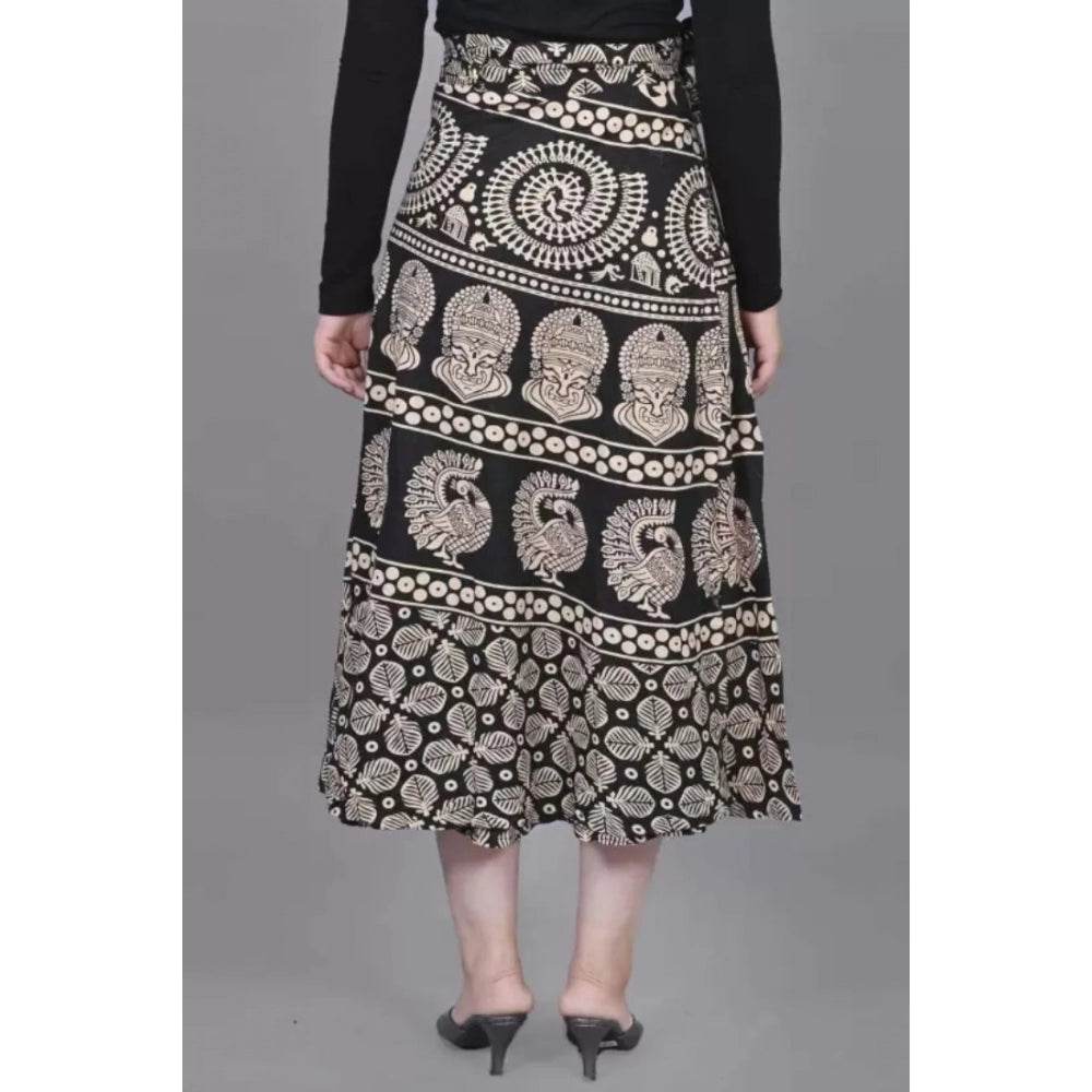 Generic Women's Cotton Printed Wrap Around Maxi Skirt (Multicolor, Free Size) - MYLUXURY LANE ENTERPRISE