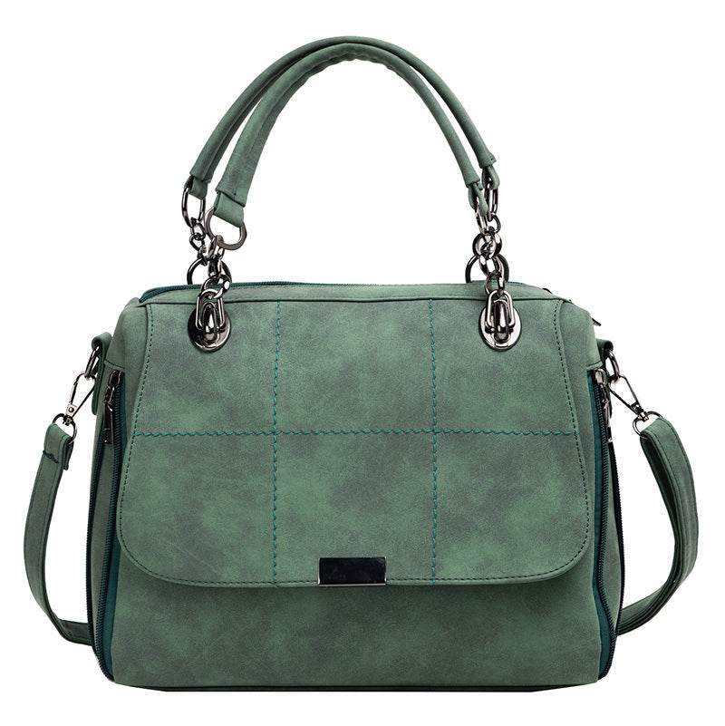 Matte Women Scrub Female Shoulder Bags Large Capacity Matcha Green PU Leather Lady Totes Boston Bag for Travel Hand Bags - MYLUXURY LANE ENTERPRISE