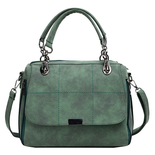 Matte Women Scrub Female Shoulder Bags Large Capacity Matcha Green PU Leather Lady Totes Boston Bag for Travel Hand Bags - MYLUXURY LANE ENTERPRISE