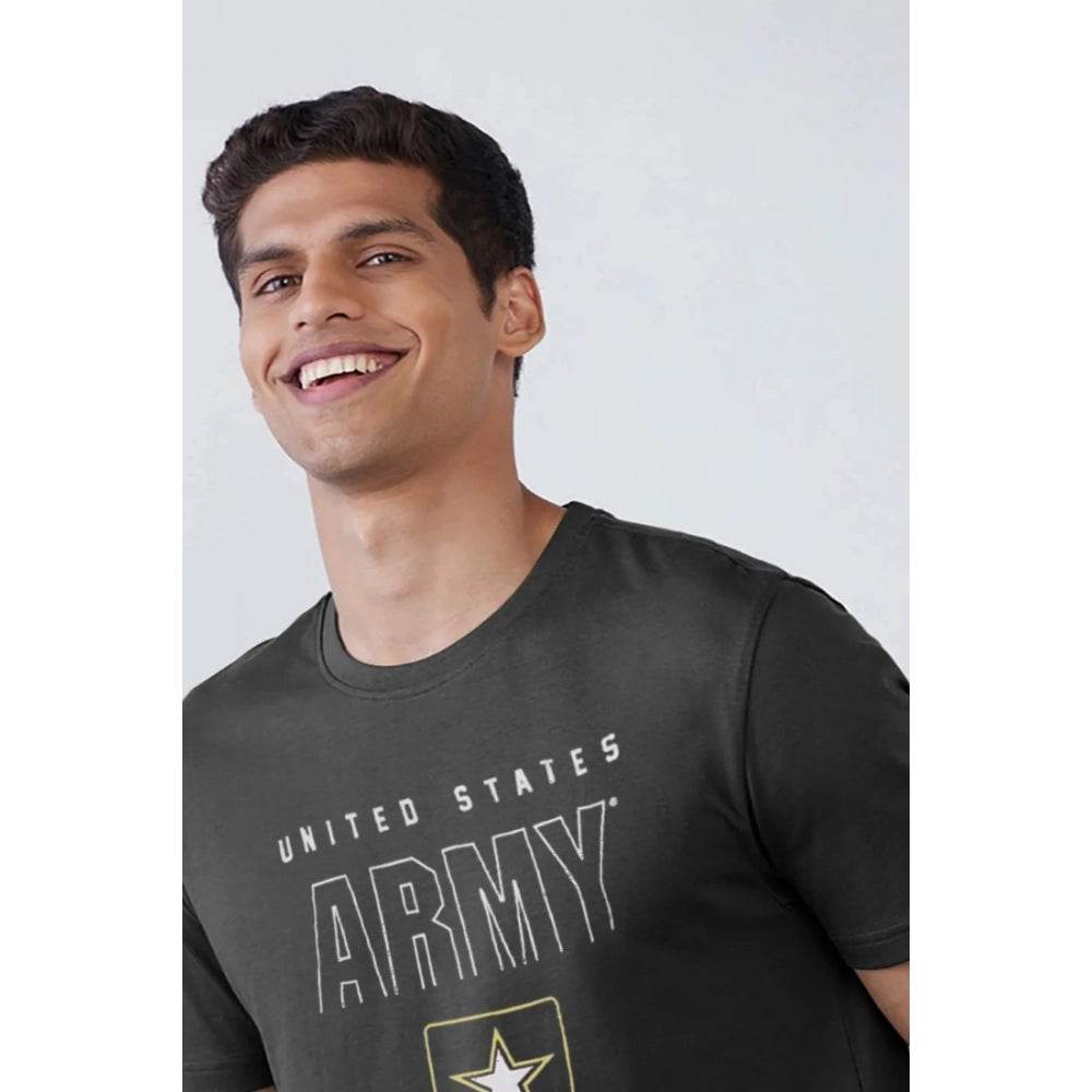 Generic Men's Casual Half sleeve Printed Cotton Crew Neck T-shirt (Black) - MYLUXURY LANE ENTERPRISE