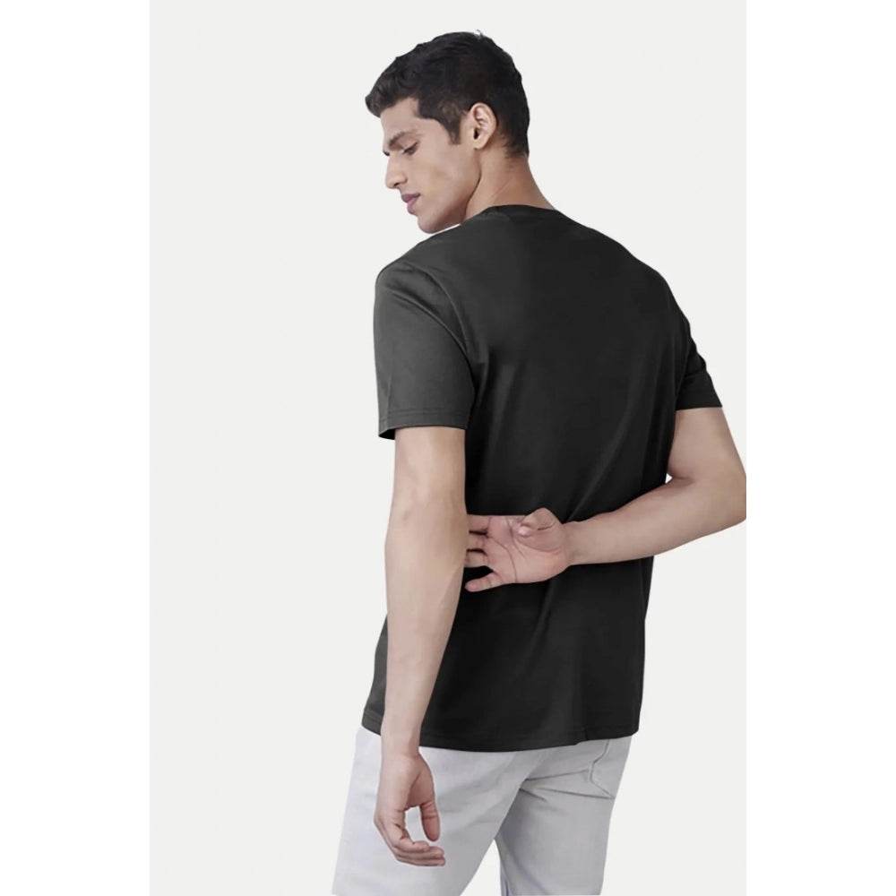 Generic Men's Casual Half sleeve Printed Cotton Round Neck T-shirt (Dark Grey) - MYLUXURY LANE ENTERPRISE