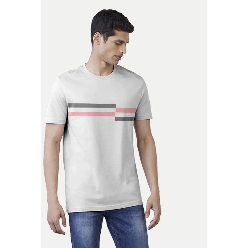 Generic Men's Casual Half sleeve Solid Cotton Crew Neck T-shirt (Light Grey) - MYLUXURY LANE ENTERPRISE
