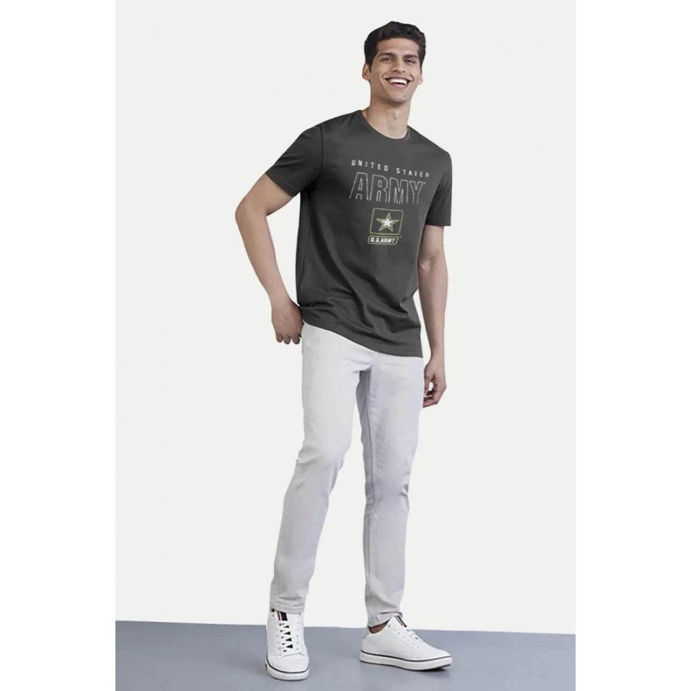 Generic Men's Casual Half sleeve Printed Cotton Crew Neck T-shirt (Black) - MYLUXURY LANE ENTERPRISE