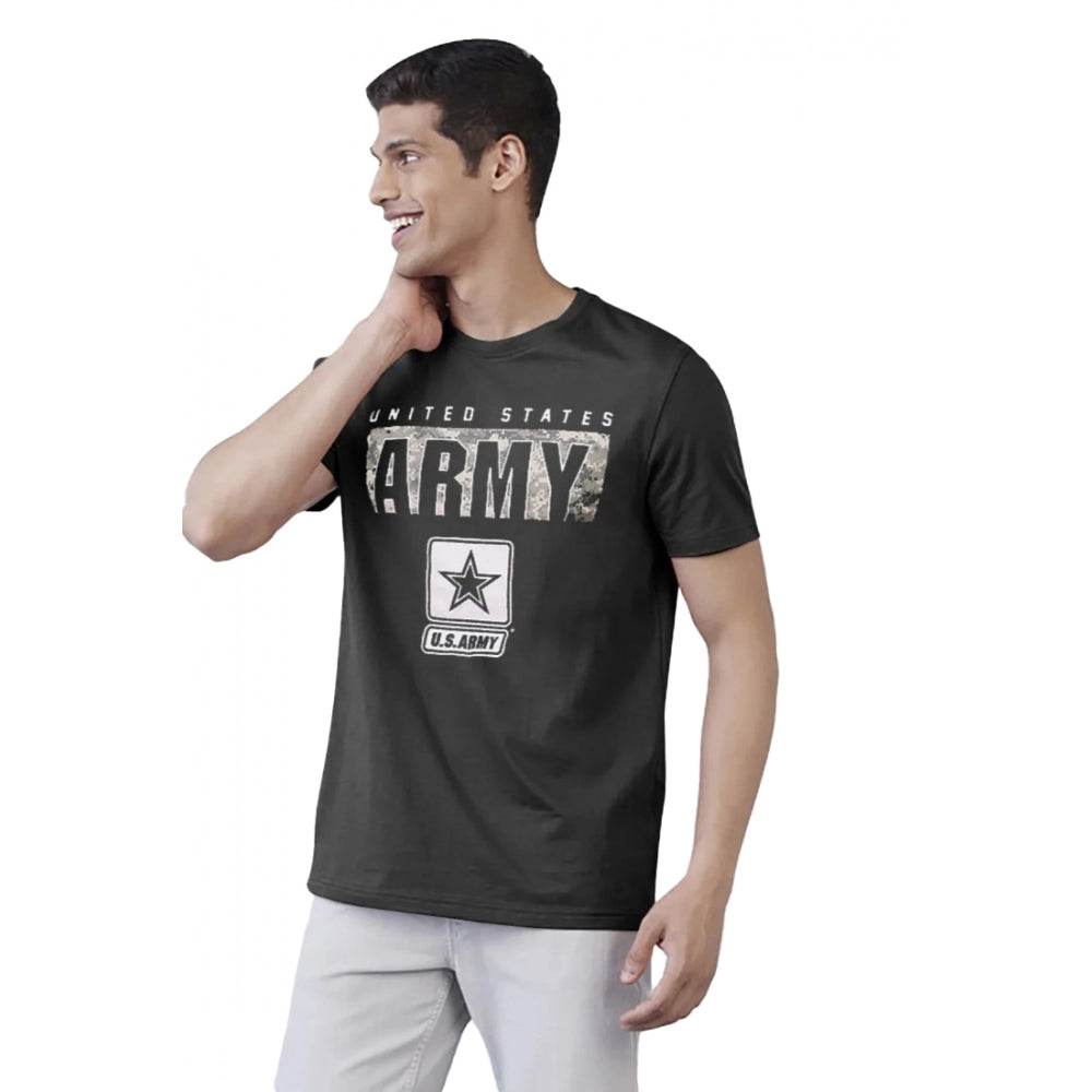 Generic Men's Casual Half sleeve Printed Cotton Round Neck T-shirt (Dark Grey) - MYLUXURY LANE ENTERPRISE