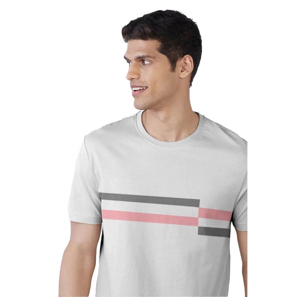 Generic Men's Casual Half sleeve Solid Cotton Crew Neck T-shirt (Light Grey) - MYLUXURY LANE ENTERPRISE
