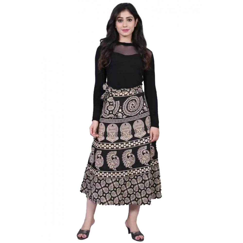 Generic Women's Cotton Printed Wrap Around Maxi Skirt (Multicolor, Free Size) - MYLUXURY LANE ENTERPRISE