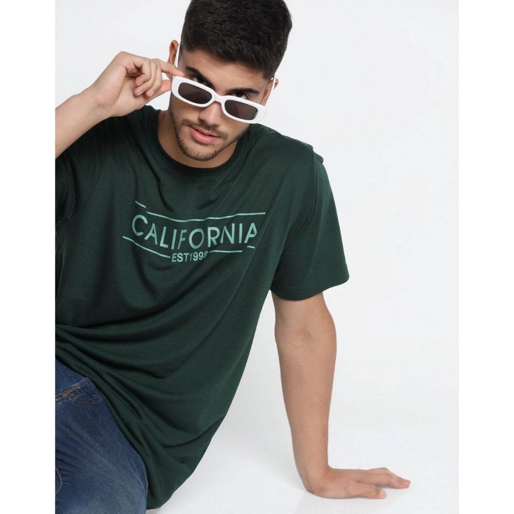 Generic Men's Casual Half Sleeve Printed Cotton Blended Round Neck T-shirt (B.Green) - MYLUXURY LANE ENTERPRISE