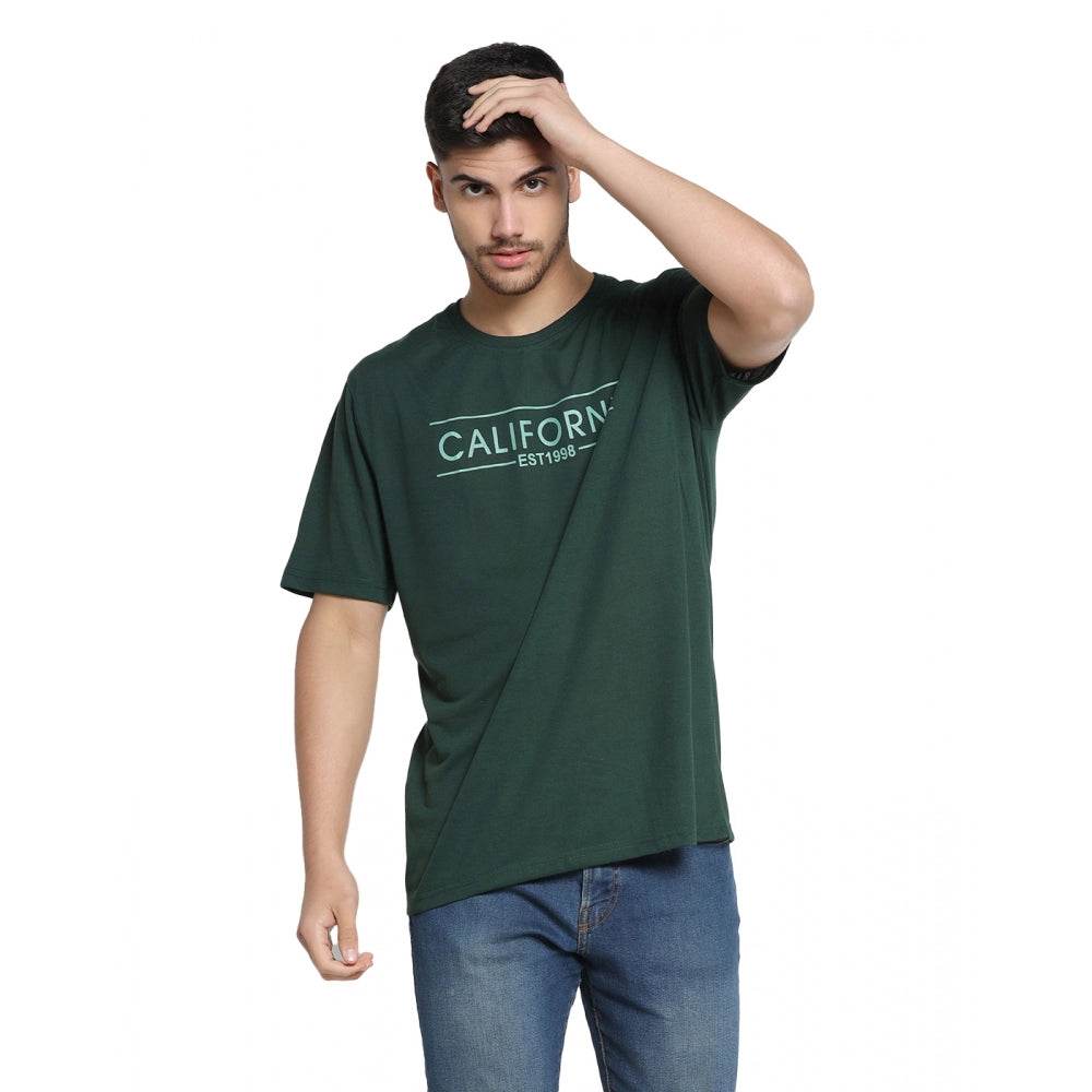 Generic Men's Casual Half Sleeve Printed Cotton Blended Round Neck T-shirt (B.Green) - MYLUXURY LANE ENTERPRISE