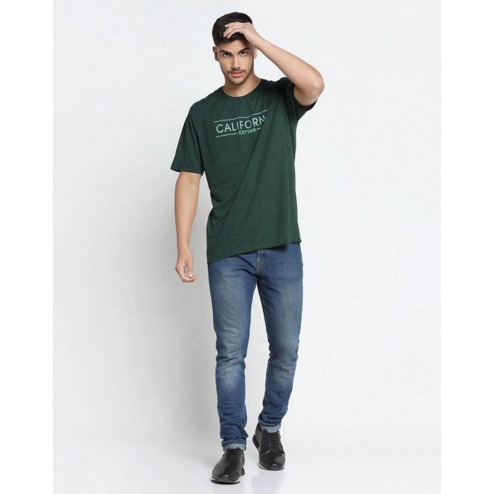 Generic Men's Casual Half Sleeve Printed Cotton Blended Round Neck T-shirt (B.Green) - MYLUXURY LANE ENTERPRISE