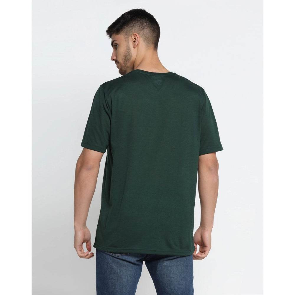 Generic Men's Casual Half Sleeve Printed Cotton Blended Round Neck T-shirt (B.Green) - MYLUXURY LANE ENTERPRISE