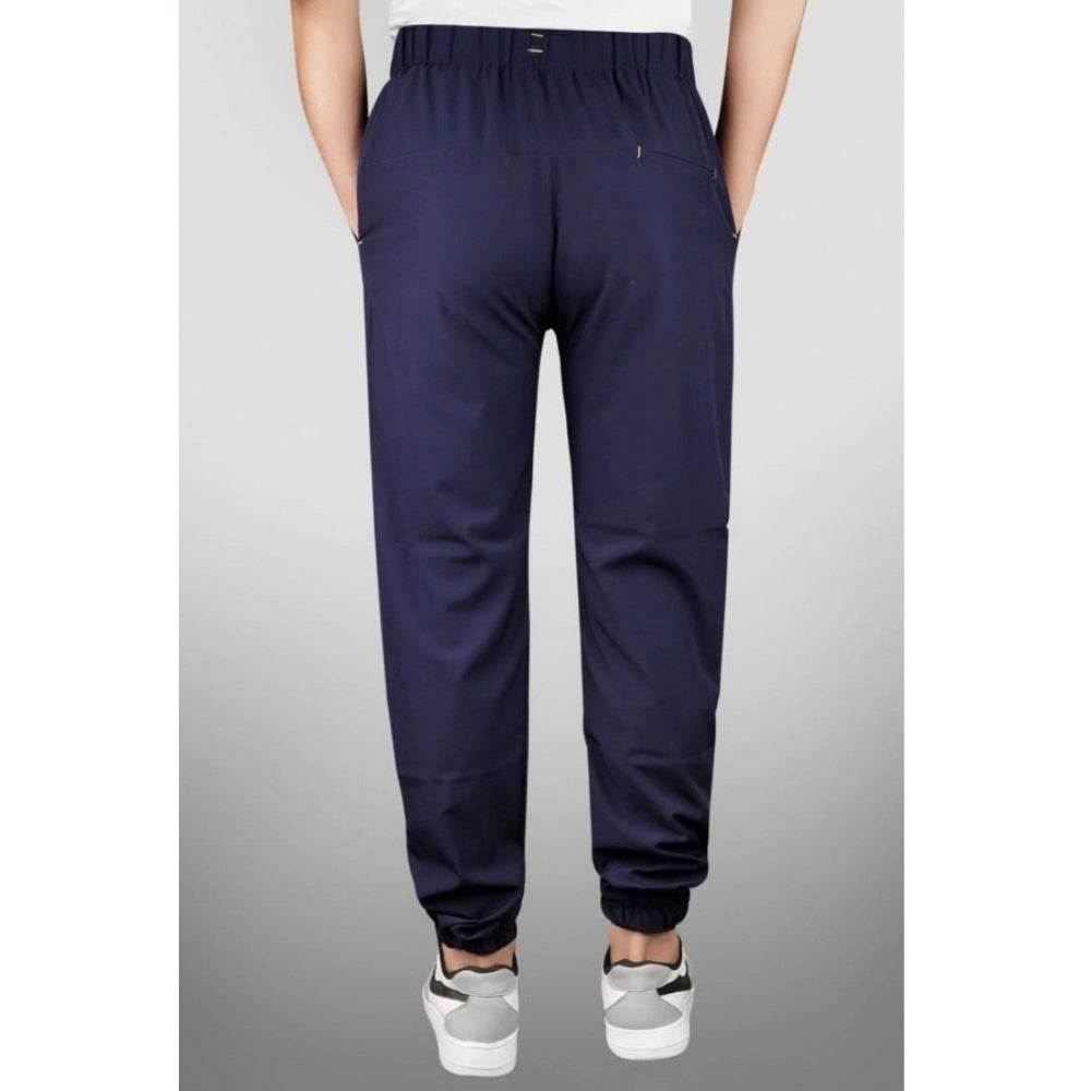 Generic Men's Polyster Solid Track Pant-Lower (Navy Blue) - MYLUXURY LANE ENTERPRISE