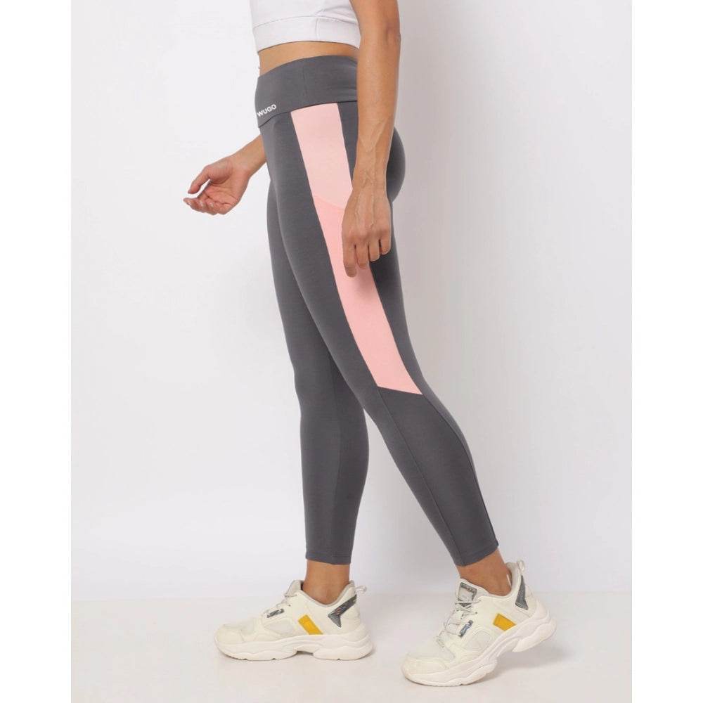 Generic Women's Polyster Solid Sport Leggings (Grey) - MYLUXURY LANE ENTERPRISE