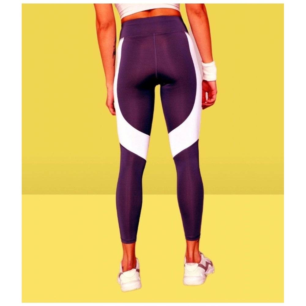 Generic Women's Polyster Solid Sport Leggings (Purple) - MYLUXURY LANE ENTERPRISE