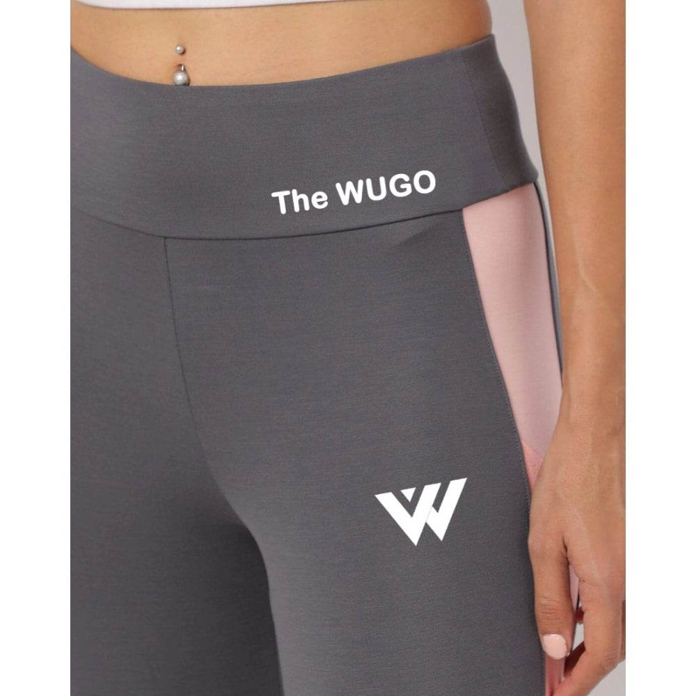 Generic Women's Polyster Solid Sport Leggings (Grey) - MYLUXURY LANE ENTERPRISE