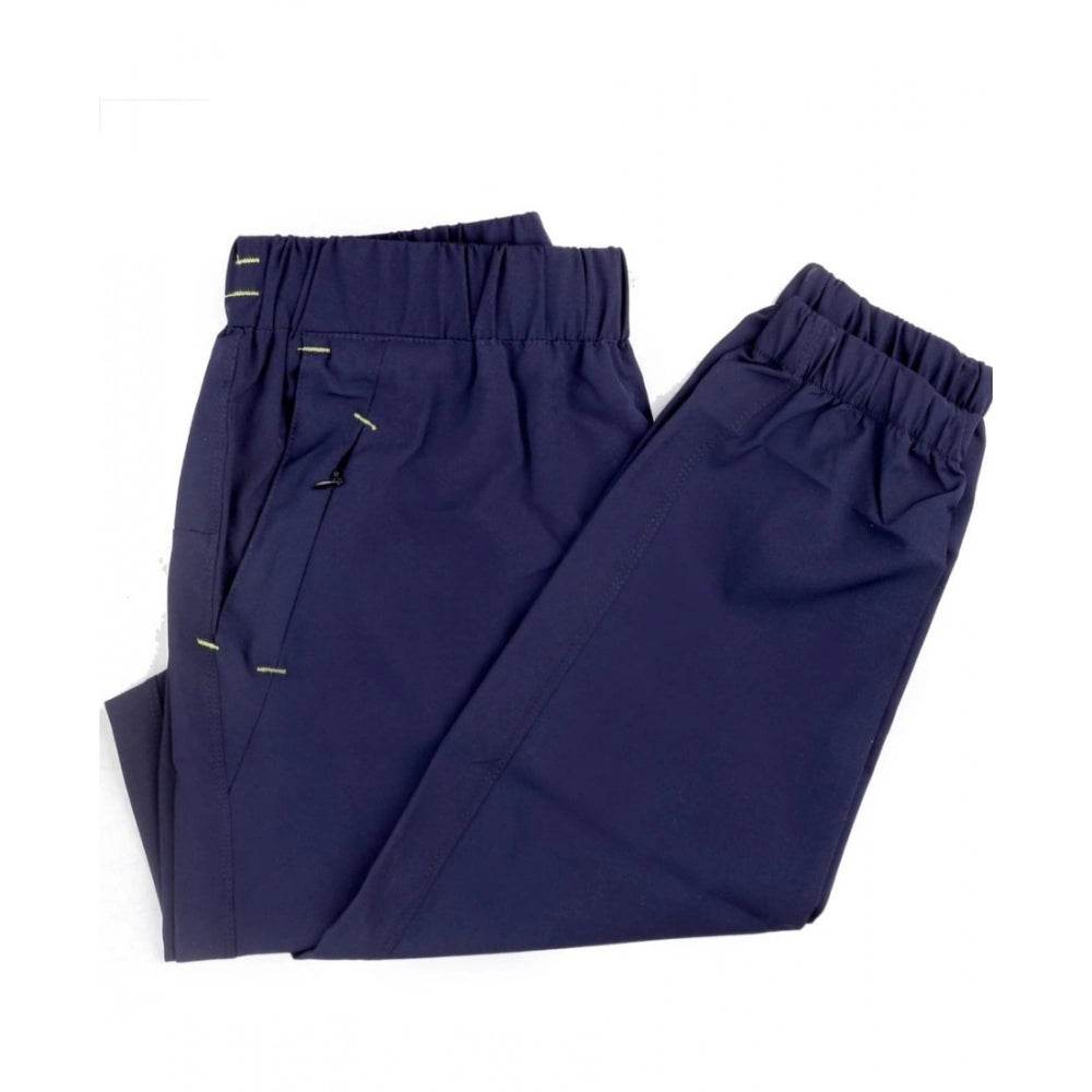 Generic Men's Polyster Solid Track Pant-Lower (Navy Blue) - MYLUXURY LANE ENTERPRISE