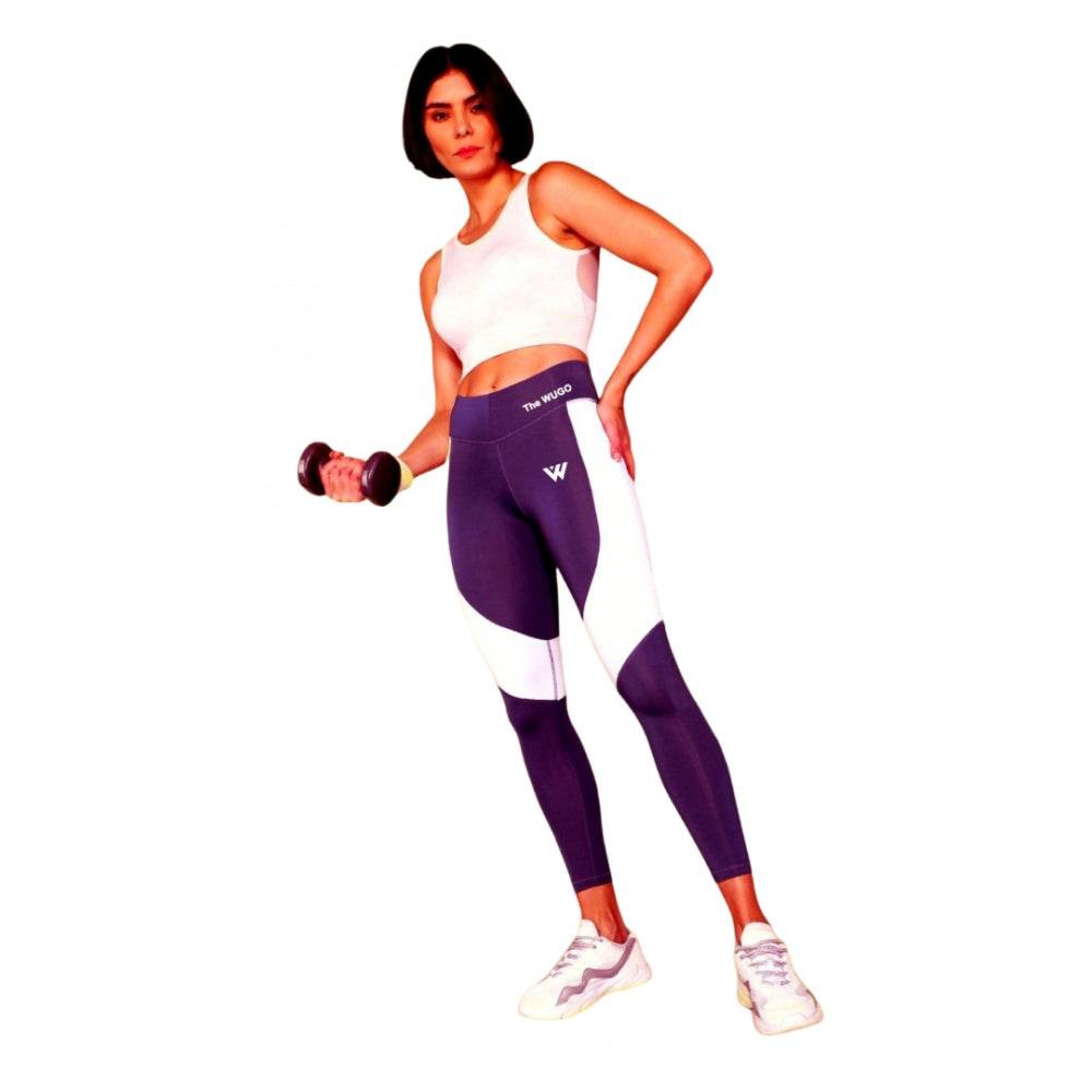 Generic Women's Polyster Solid Sport Leggings (Purple) - MYLUXURY LANE ENTERPRISE