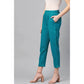 Generic Women's Casual Solid Cotton Slub Trouser Pant (Rama Blue) - MYLUXURY LANE ENTERPRISE