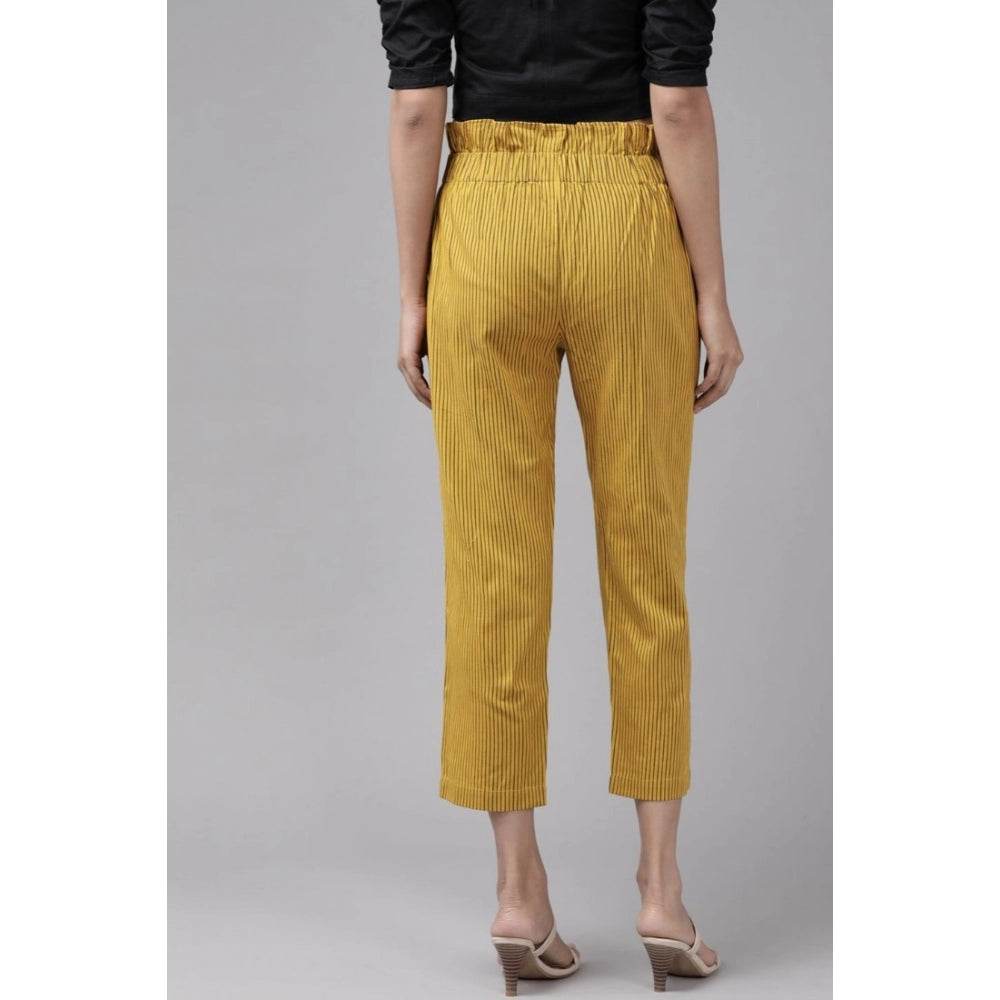 Generic Women's Casual Printed Cotton Flex Trouser Pant (Mustard) - MYLUXURY LANE ENTERPRISE