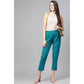 Generic Women's Casual Solid Cotton Slub Trouser Pant (Rama Blue) - MYLUXURY LANE ENTERPRISE