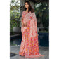 Generic Women's Cotton Printed Saree With Unstitched Blouse (Peach, 5-6 Mtrs) - MYLUXURY LANE ENTERPRISE