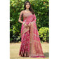 Generic Women's Organza Printed Saree With Unstitched Blouse (Pink, 5-6 Mtrs) - MYLUXURY LANE ENTERPRISE