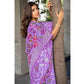 Generic Women's Cotton Printed Saree With Unstitched Blouse (Lavender, 5-6 Mtrs) - MYLUXURY LANE ENTERPRISE