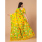 Generic Women's Cotton Printed Saree With Unstitched Blouse (Yellow, 5-6 Mtrs) - MYLUXURY LANE ENTERPRISE